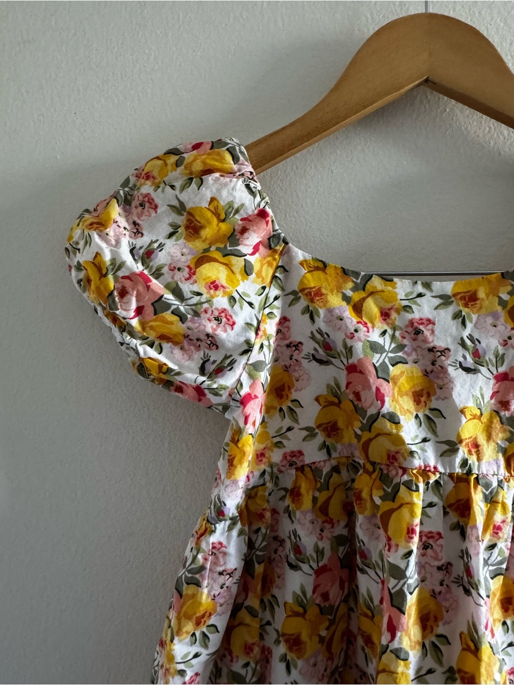 Janie and Jack Floral Puff-Sleeve Girls' Dress - Yellow & Pink size 7 - Picture 7 of 7